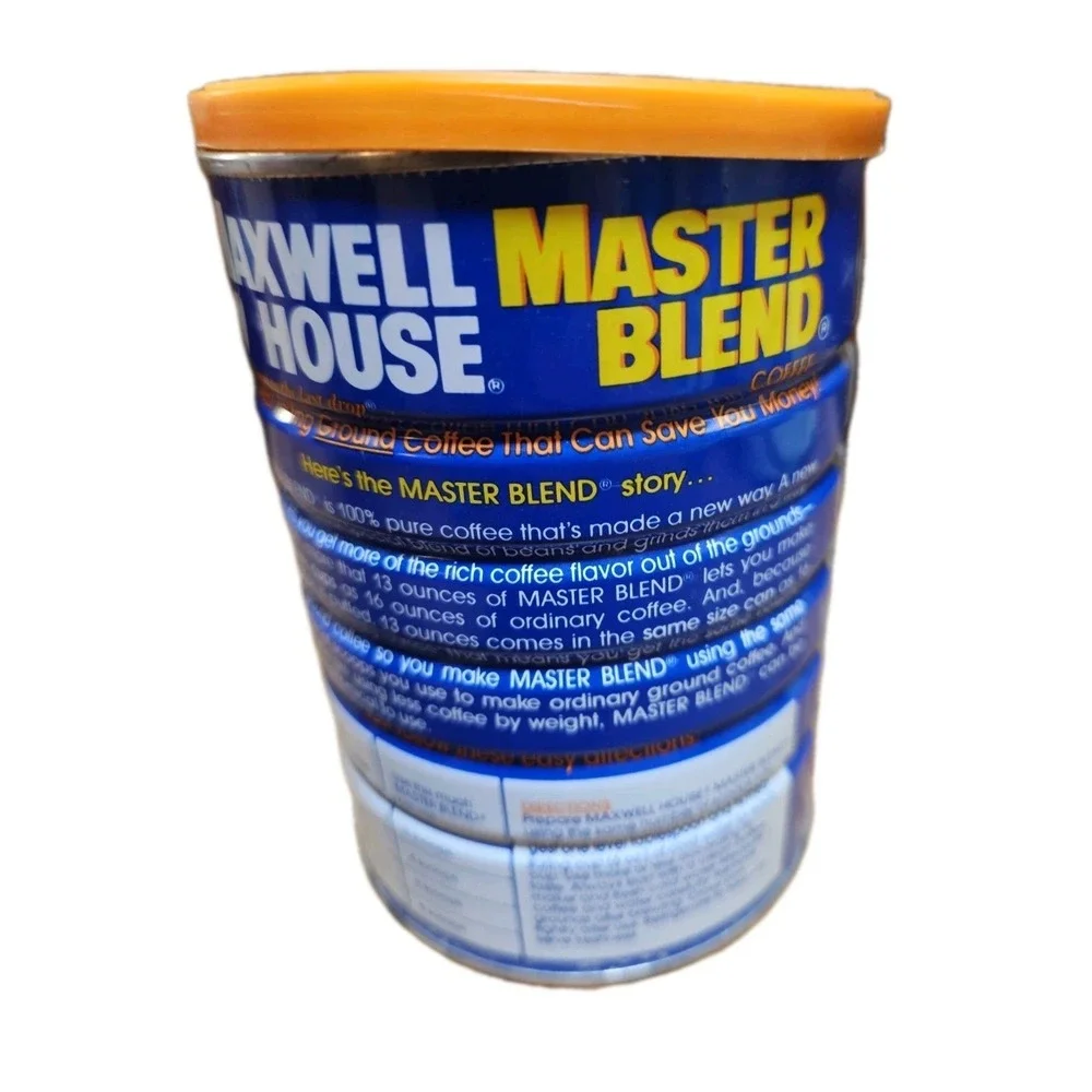 VINTAGE 13 OZ. MAXWELL HOUSE MASTER BLEND COFFEE‎ TIN